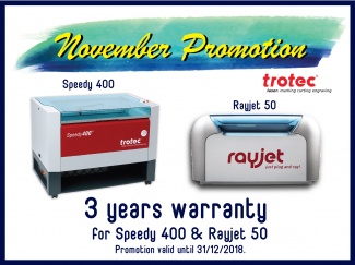 Trotec 3 Years Warranty for Speedy 400 and Rayjet 50